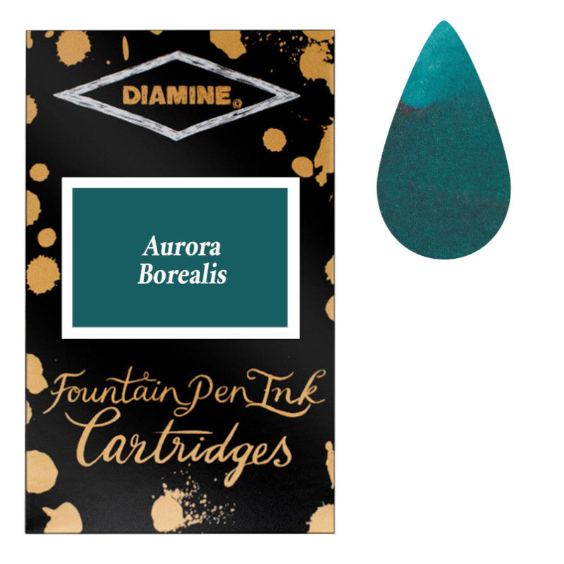 Diamine Cartridges Aurora Borealis Ink, Pack of 18