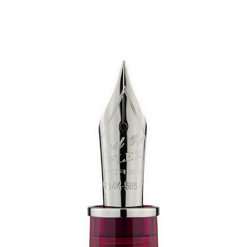 SCRIBO Feel 14k Flexible Nib Ruthenium Ombre Magenta. Limited Edition