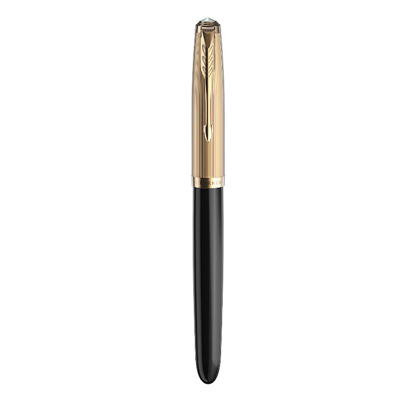 Parker 51 Deluxe Black GT 18k Nib - Main Image