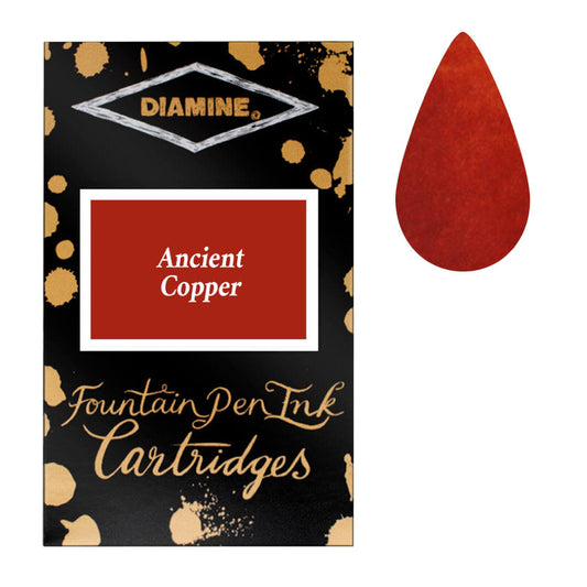 Diamine Cartridges Ancient Copper Ink, Pack of 18