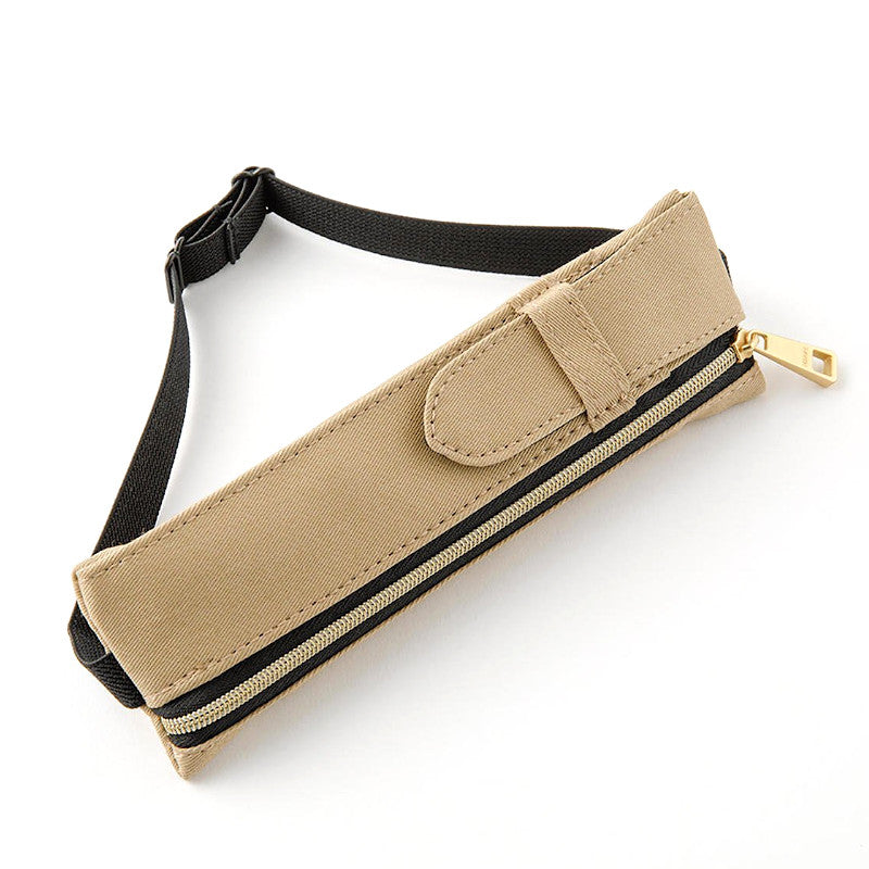 Midori Book Band Pen Case. Khaki