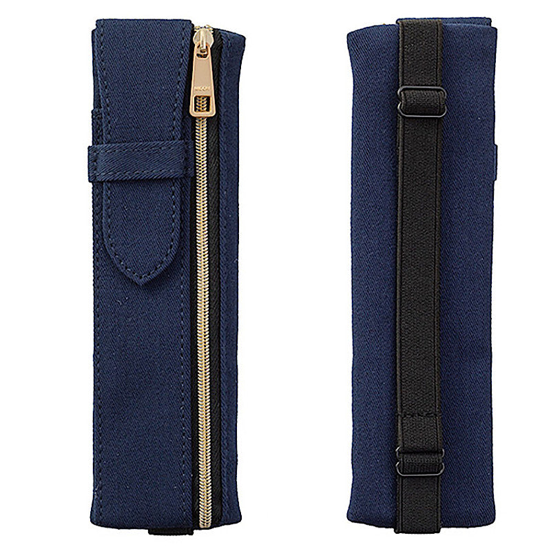 Midori Book Band Pen Case. Blue