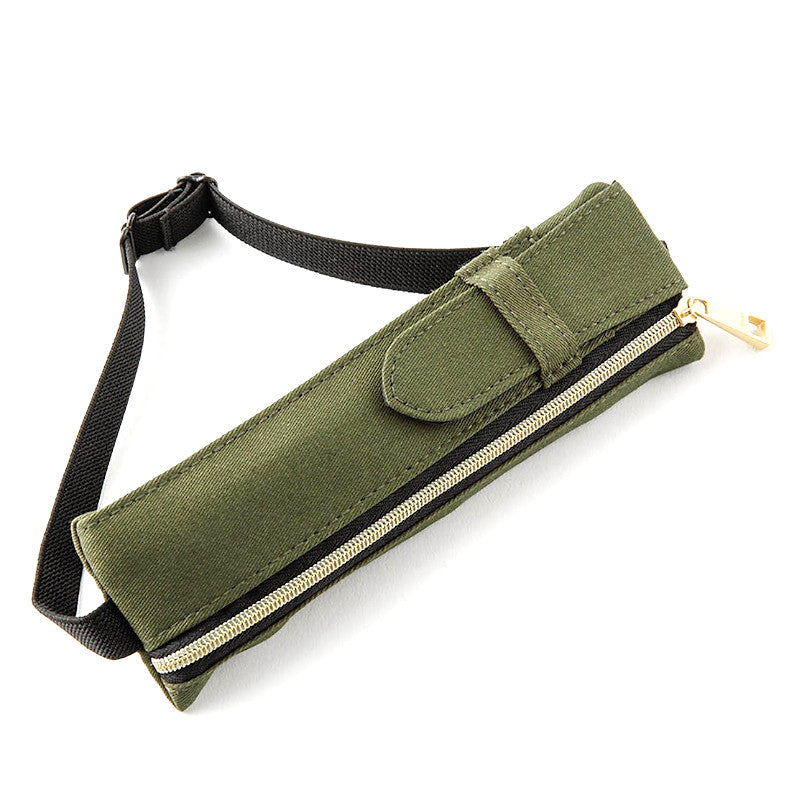 Midori Book Band Pen Case. Khaki