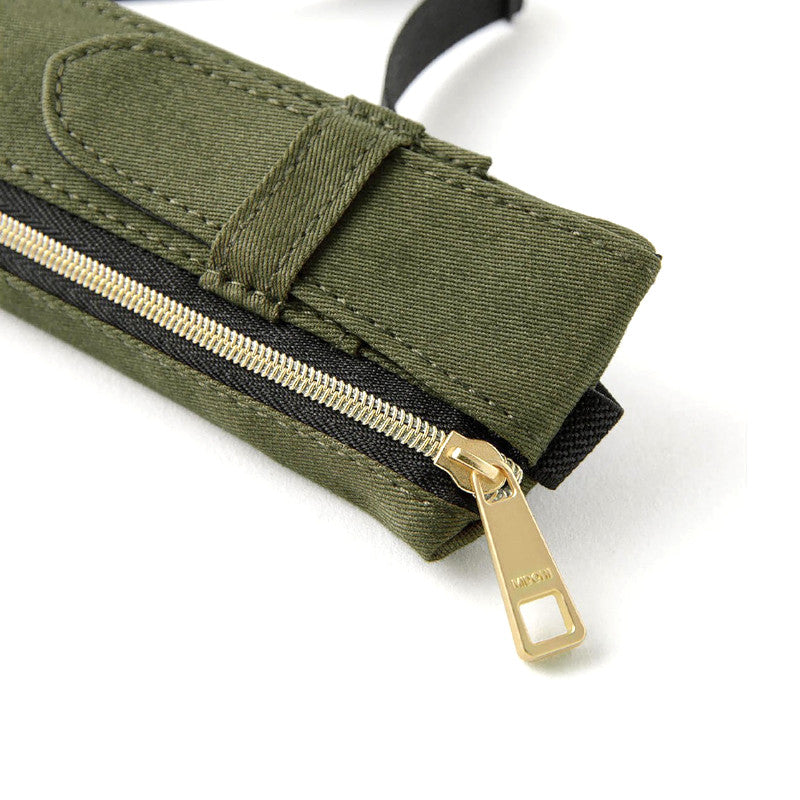 Midori Book Band Pen Case. Khaki