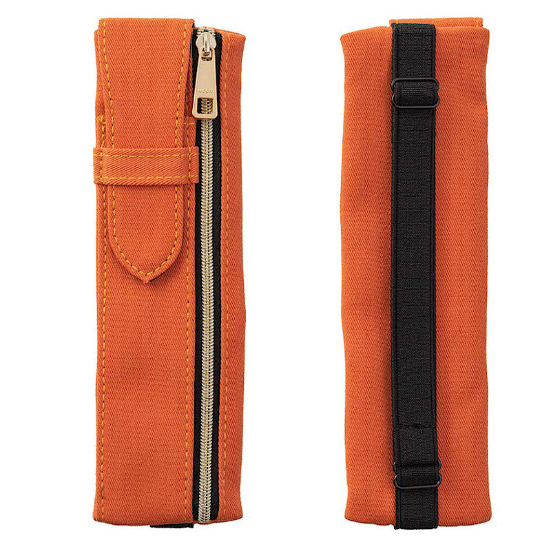 Midori Book Band Pen Case. Orange