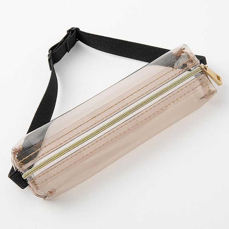 Midori Book Band Pen Case. Clear-Sepia