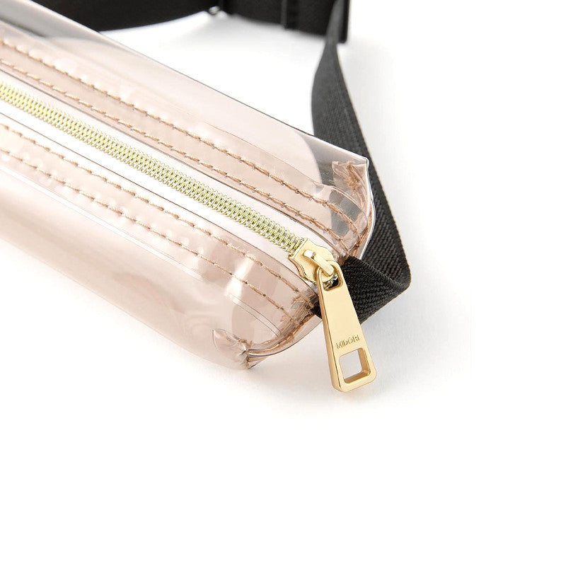 Midori Book Band Pen Case. Clear-Sepia