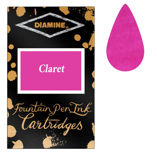 Diamine Cartridges Claret Ink, Pack of 18