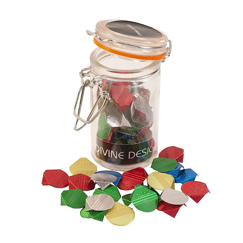 DD Document Corner Clips Assorted Colours. Bottle 100 Units
