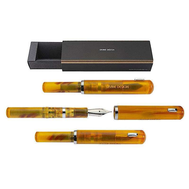 DD POCKET Camel Chrome Plated Trims Fountain Pen  NEW!!