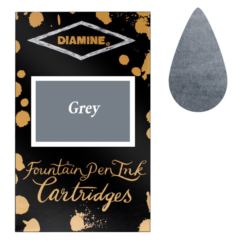 Diamine Cartridges Grey Ink, Pack of 18