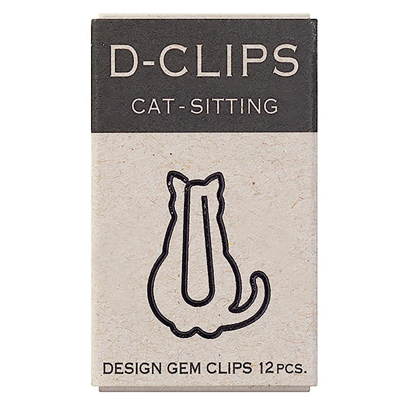 Midori D-Clips Mini Box Sitting Cat, 12 pcs.