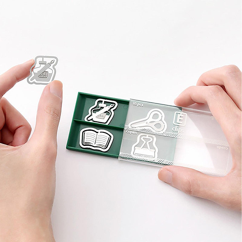 Midori Etching Clips Stationery, 16 pcs.