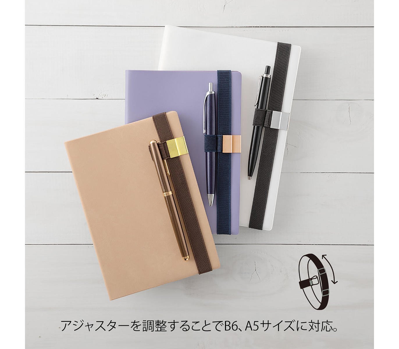 Midori Pen Holder Band Navy Blue-Rose Gold