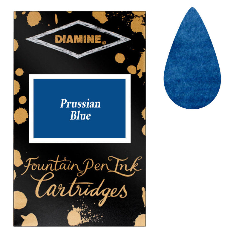 Diamine Cartridges Prussian Blue Ink, Pack of 18