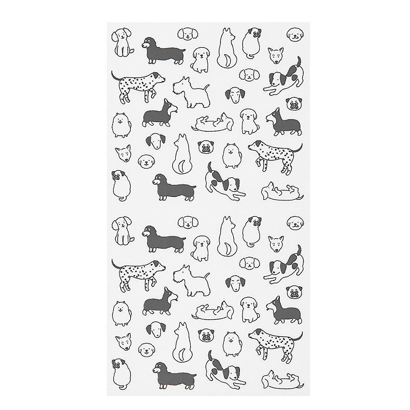 Midori Sticker Collection Chat Dog, 1 Sheet