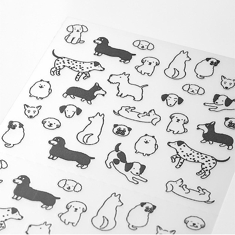 Midori Sticker Collection Chat Dog, 1 Sheet