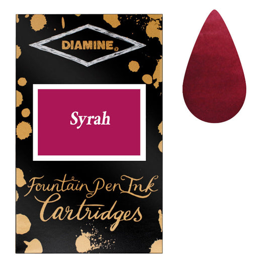 Diamine Cartridges Syrah Ink, Pack of 18