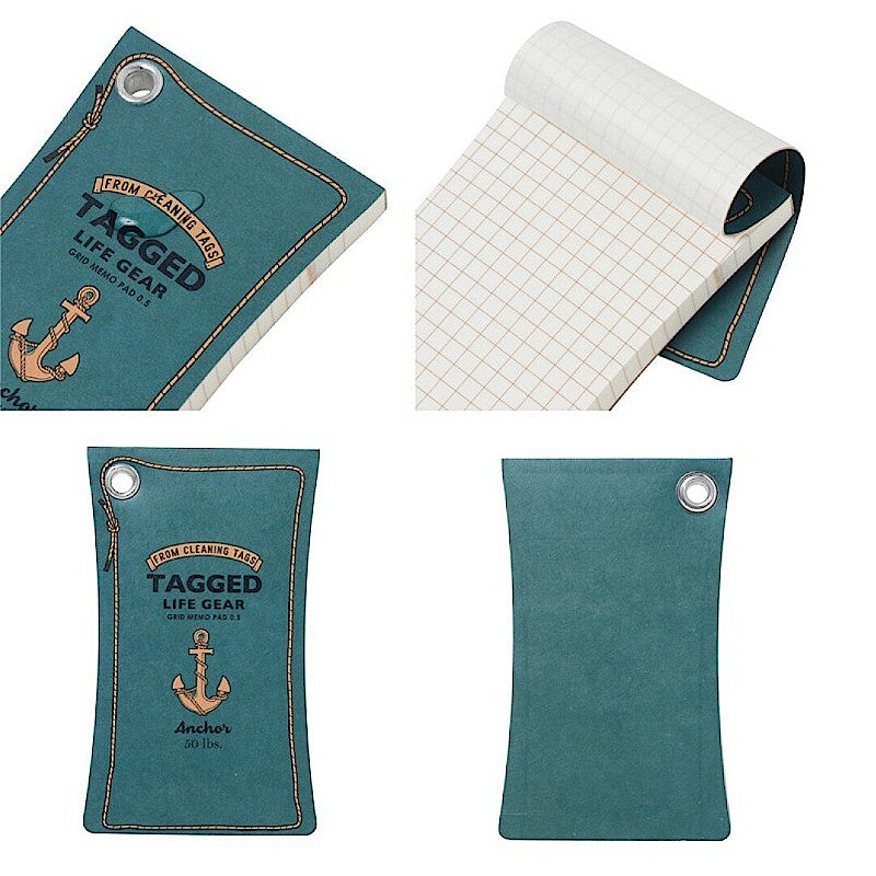 Tagged Waterproof Grid Notepad Anchor, Large