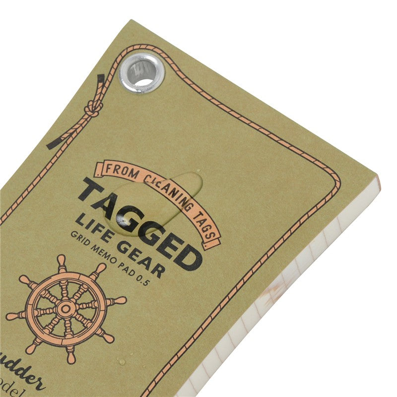 Tagged Waterproof Grid Notepad Rudder, Large