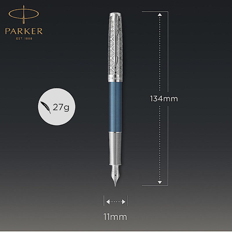 Parker Sonnet Metal premium y laca azul CT