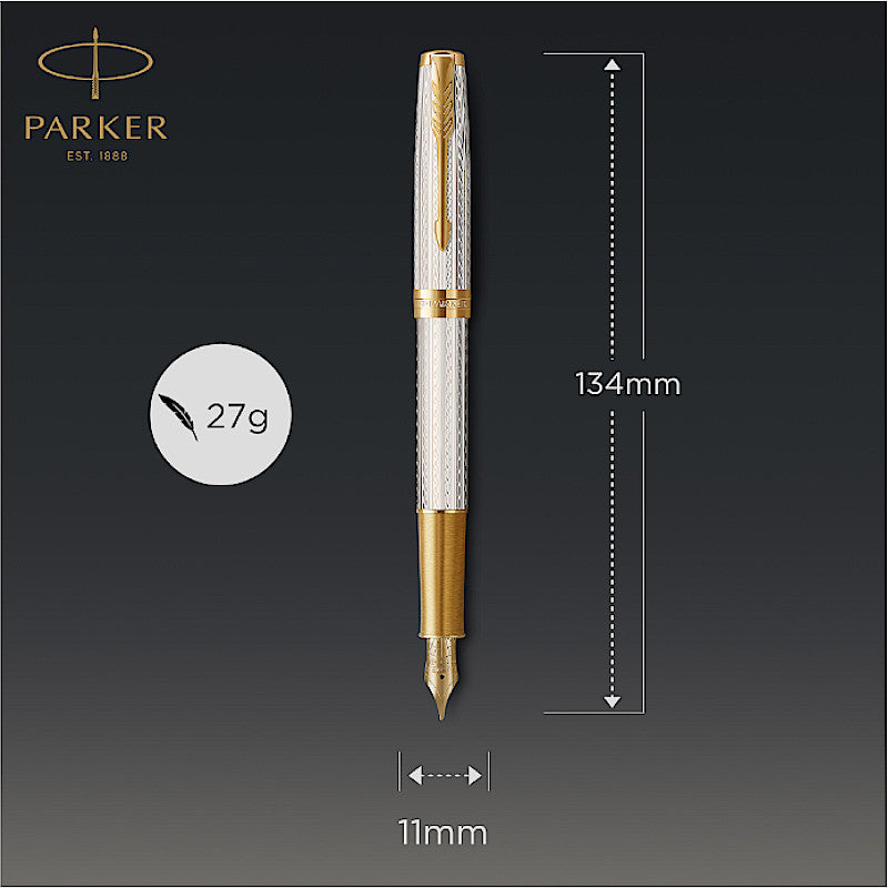 Parker Sonnet Mistral Silver GT 18K Feder