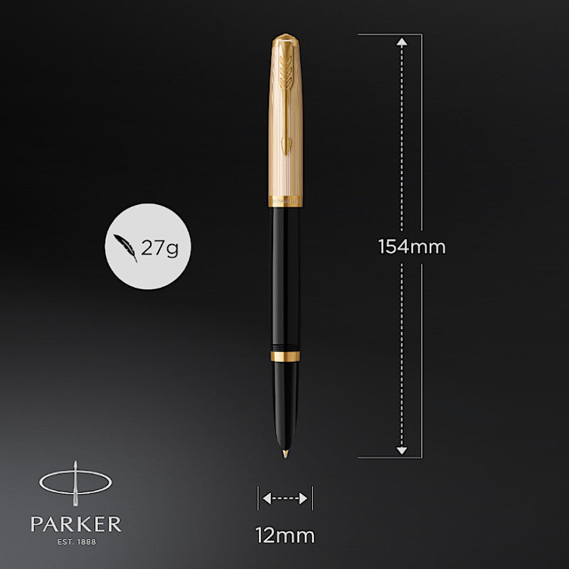 Parker 51 Deluxe Black GT 18k Nib