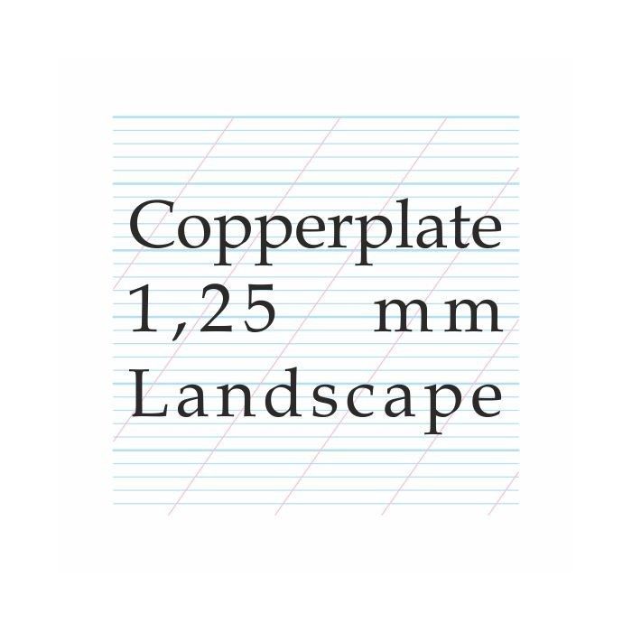 Archie's Kalligraphie 1,25 mm Kupferplatte, Spencerian – A4-Papierblock (Querformat) 