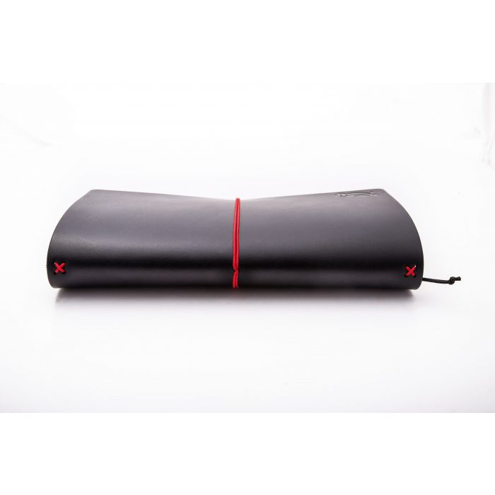 Traveler Notebook Black Leather/Red Rubber