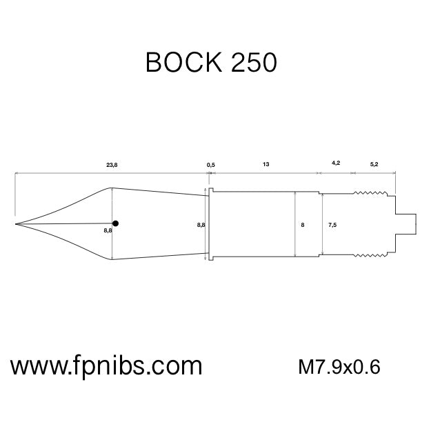 Bock 250 Unidad de punta de acero, chapado en dos tonos