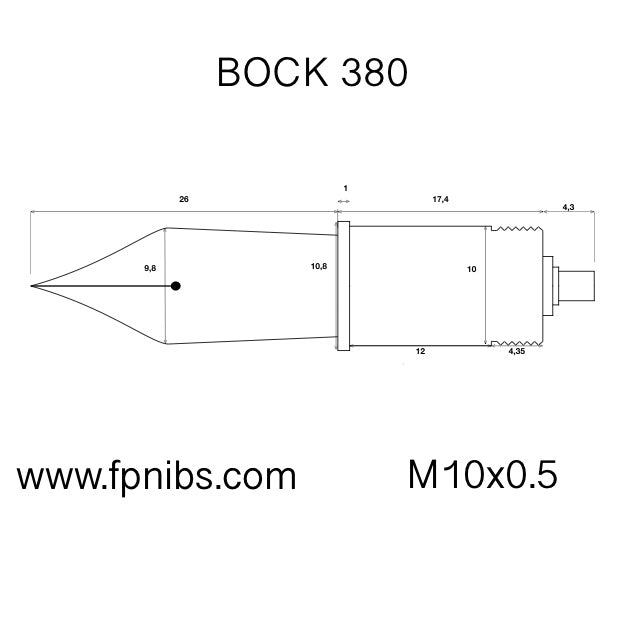 Plumín de titanio Bock 380