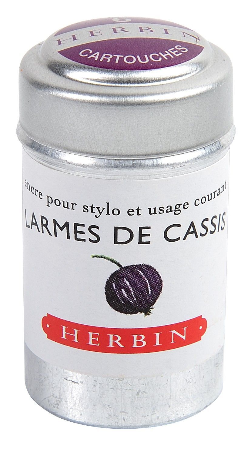 Herbin Ink 6 Cartridges Larmes De Cassis