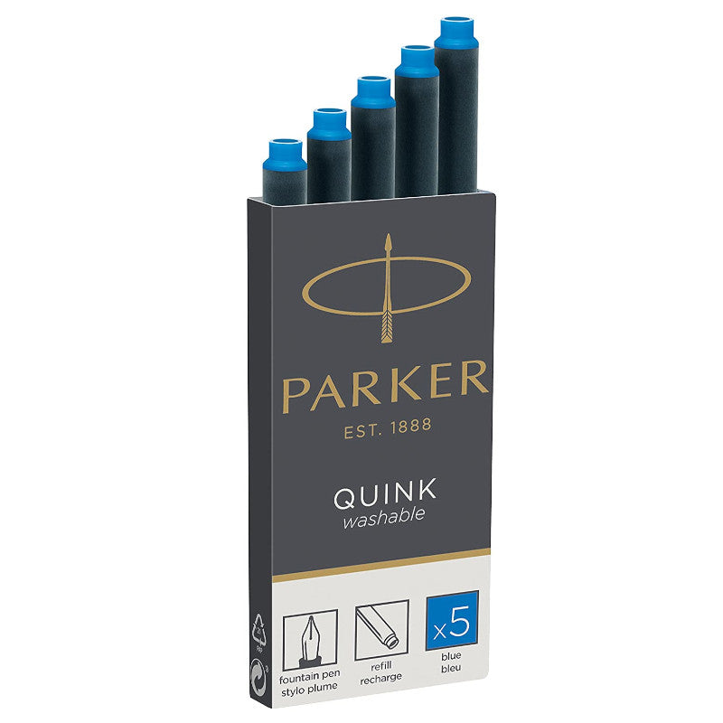 Cartucho grande Parker Quink, tinta azul lavable