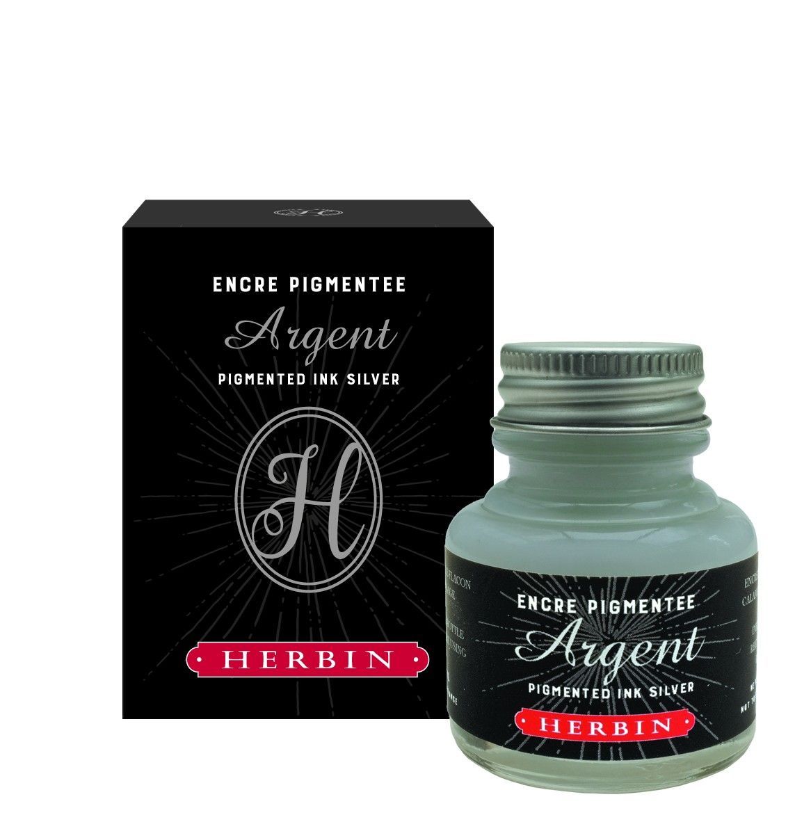 Herbin 30ml Pigmented Ink Silver